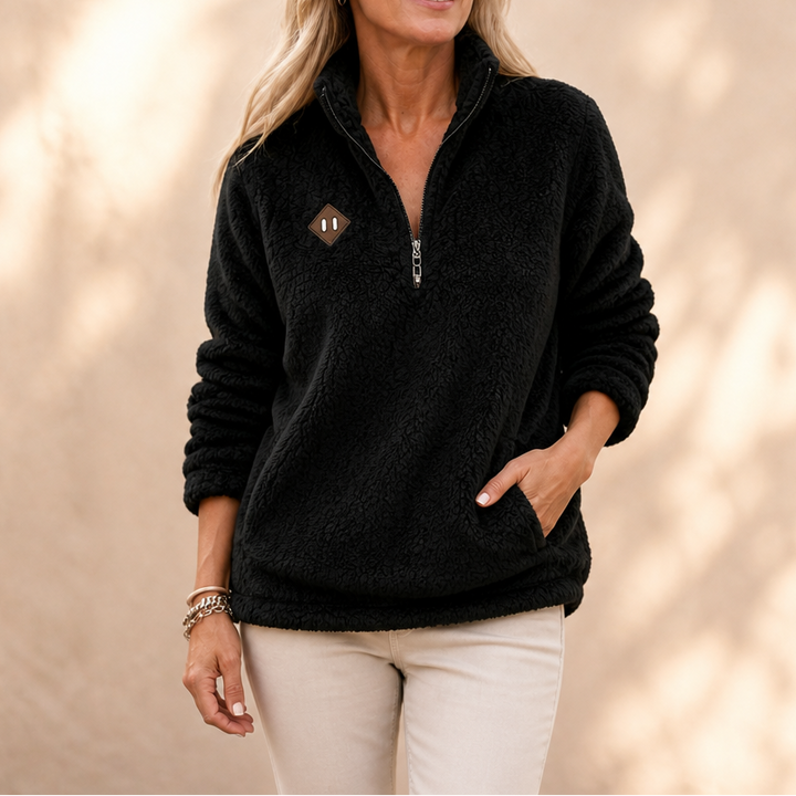 Wrapzo – OverStorlekd Half-Zip Fleece Pullover