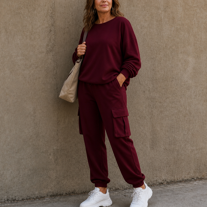 Wearbella – Set topu z okrągłym urringning i byxor cargo