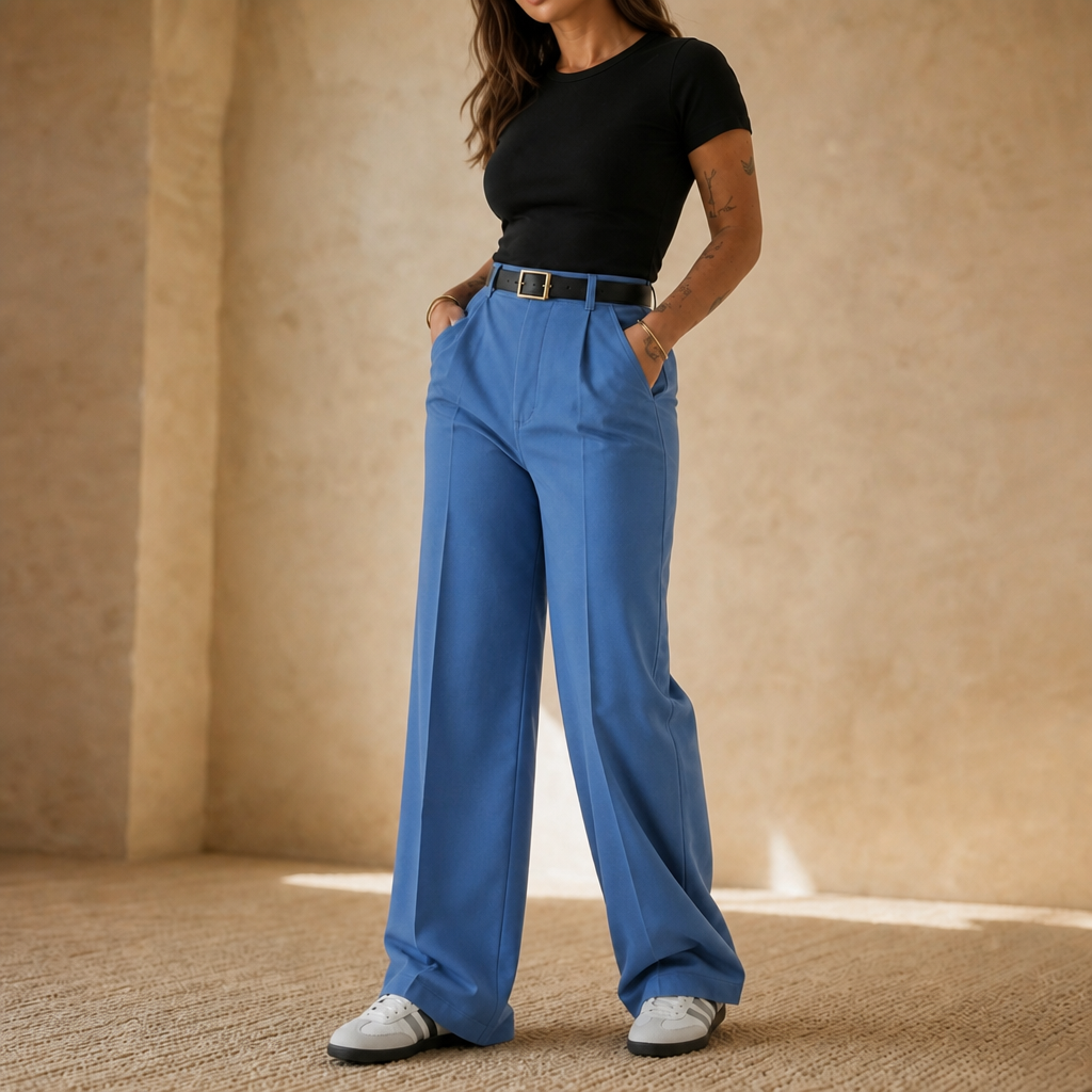 Wearbella – Byxor med hög midja i vida ben