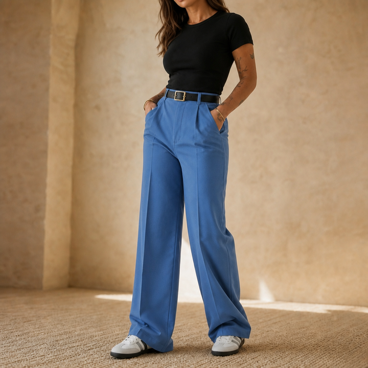 Wearbella – Byxor med hög midja i vida ben