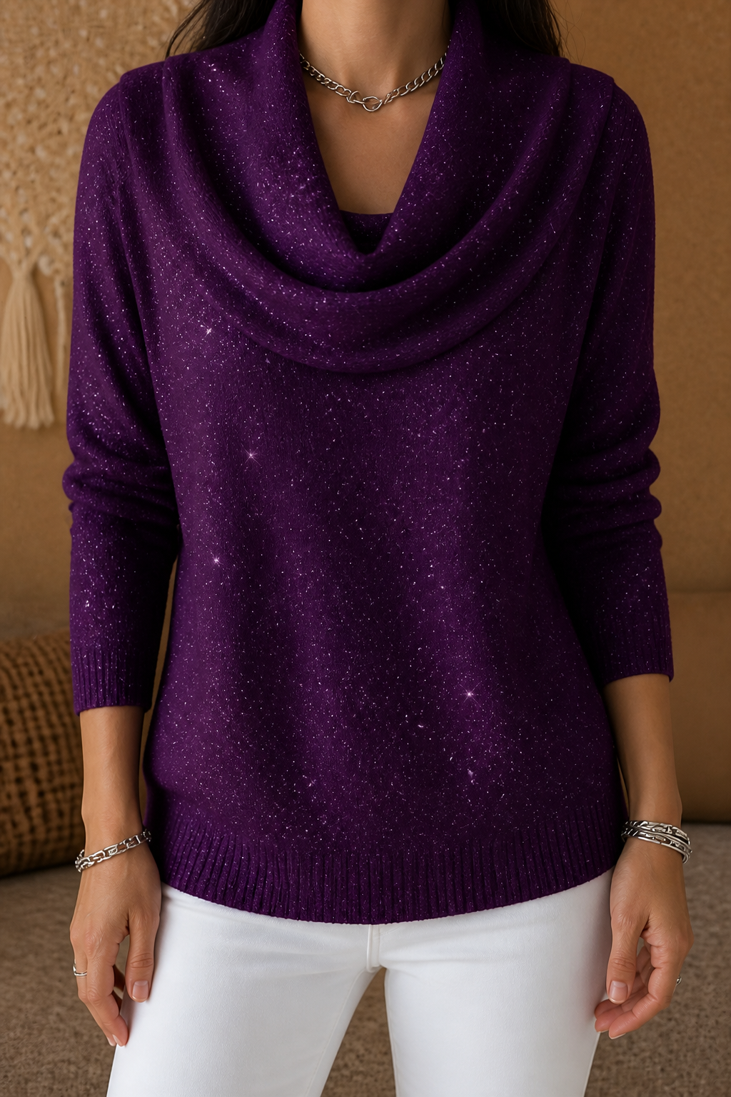 Sparkle – Lång top z urringning w łódkę