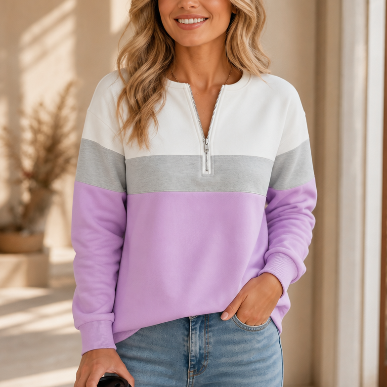 Wearbella – Färgowy Pulower z Ćwierć Zipperem