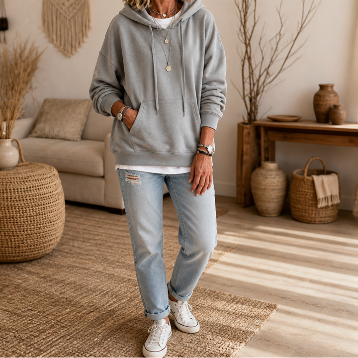Wearbella – OverStorlekd Hoodie z Bawełny z Opadającymi Ramionami