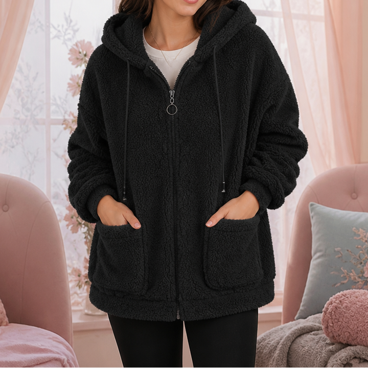 Cozamora – OverStorlekd Sherpa Fleece Zip-Up Hoodie