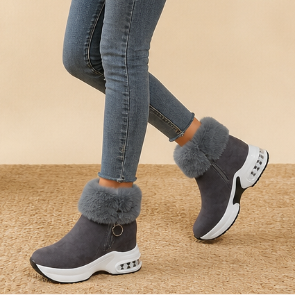 Veluna – Pluszowe boots z futrzanym mankietem