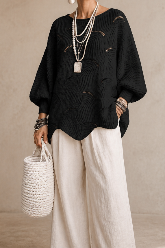 Wearbella – Tröja z Hollow Wave i ärm Batwing