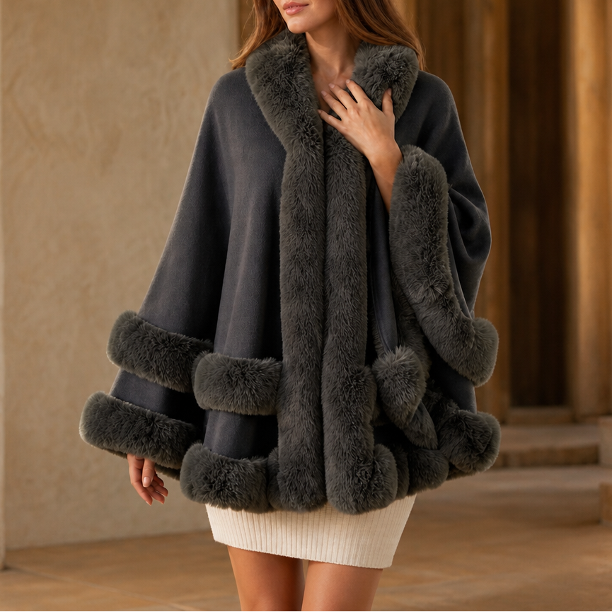 Wearbella – Kaptur z dzianiny z finish z futra