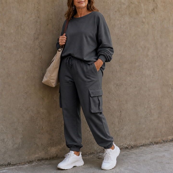 Wearbella – Set topu z okrągłym urringning i byxor cargo