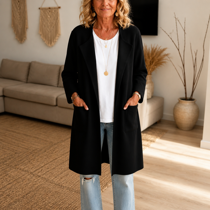 Draperie – Lång otwarty kappa z ull
