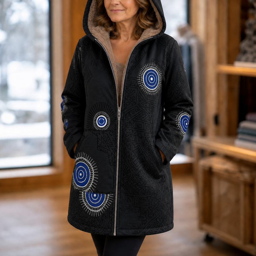 Leaf &amp; Loom – Wydrukowany Vinter Kappa z Kapturem
