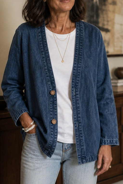 Corriveau – Kurtka w stilu prania denimu