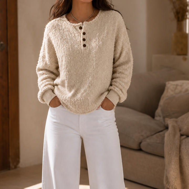 Autumbre – Tjock Tröja Henley z Knappar