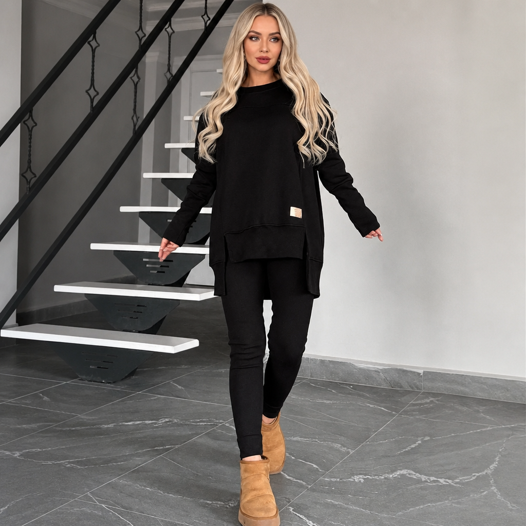 Wearbella – Set med lång ärm i spodniami w stilu split