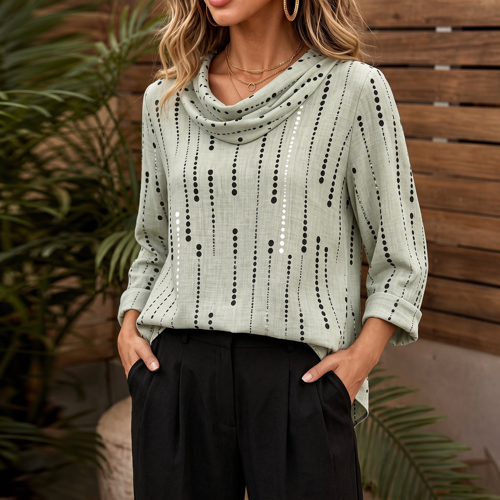 Dotwell – Tröja z Dotted Stand-Collar i guzikiem