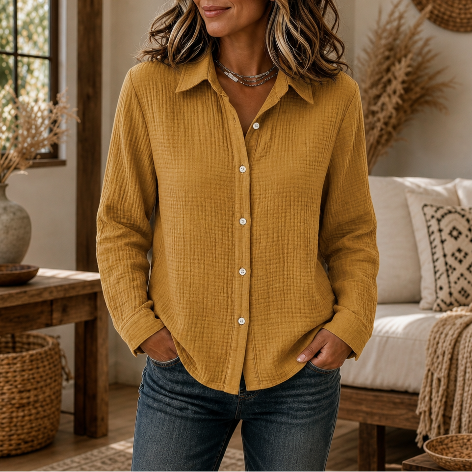 Wearbella – Blus z knappar z materialu crinkle-crepe