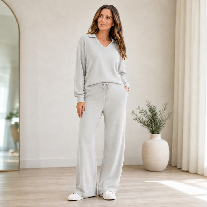 Wearbella – Dwuczęściowy set lounge z prążkowanego materialu