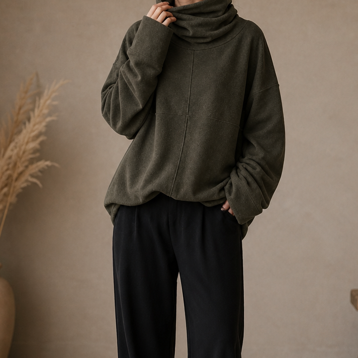 Cowlmara – Brushed Cowl-Neck OverStorlekd Pullover