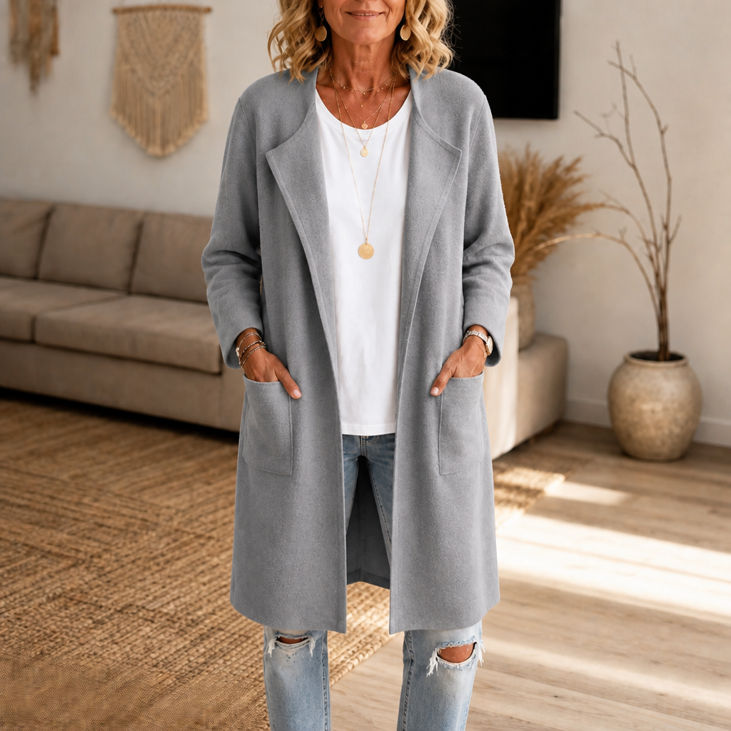 Draperie – Lång otwarty kappa z ull