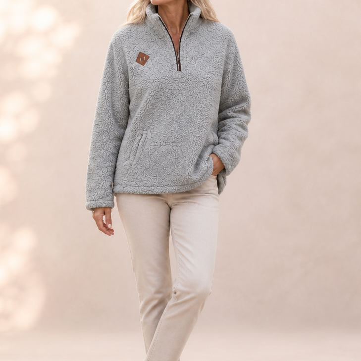 Wrapzo – OverStorlekd Half-Zip Fleece Pullover