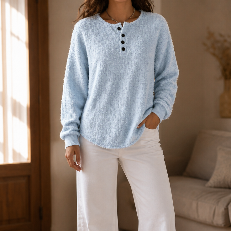 Autumbre – Tjock Tröja Henley z Knappar