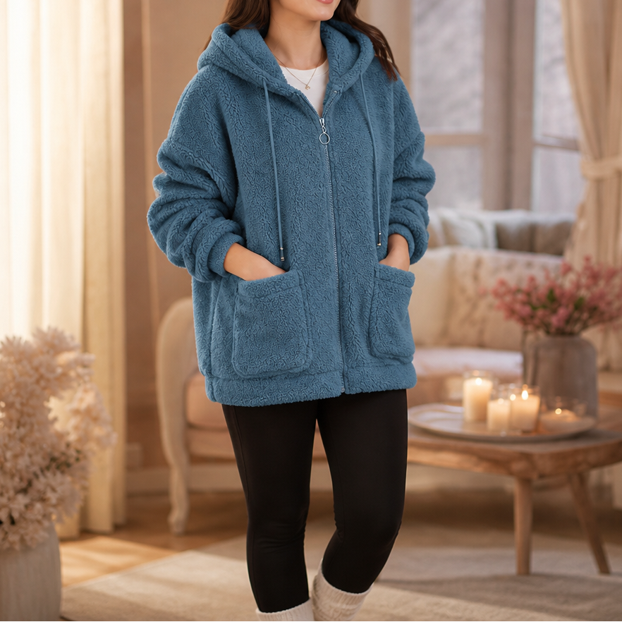 Cozamora – OverStorlekd Sherpa Fleece Zip-Up Hoodie