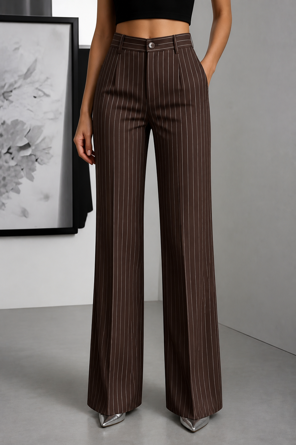 Longline – Byxor w band w stilu high-waist z vida ben