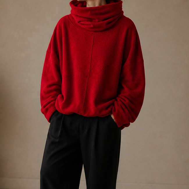 Cowlmara – Brushed Cowl-Neck OverStorlekd Pullover