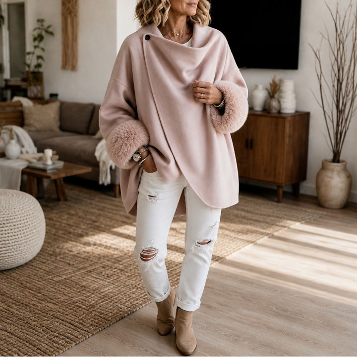 Wearbella – Kurtka asymetryczna z futrzanymi mankietami