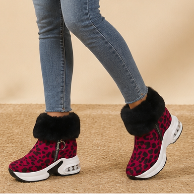 Veluna – Pluszowe boots z futrzanym mankietem