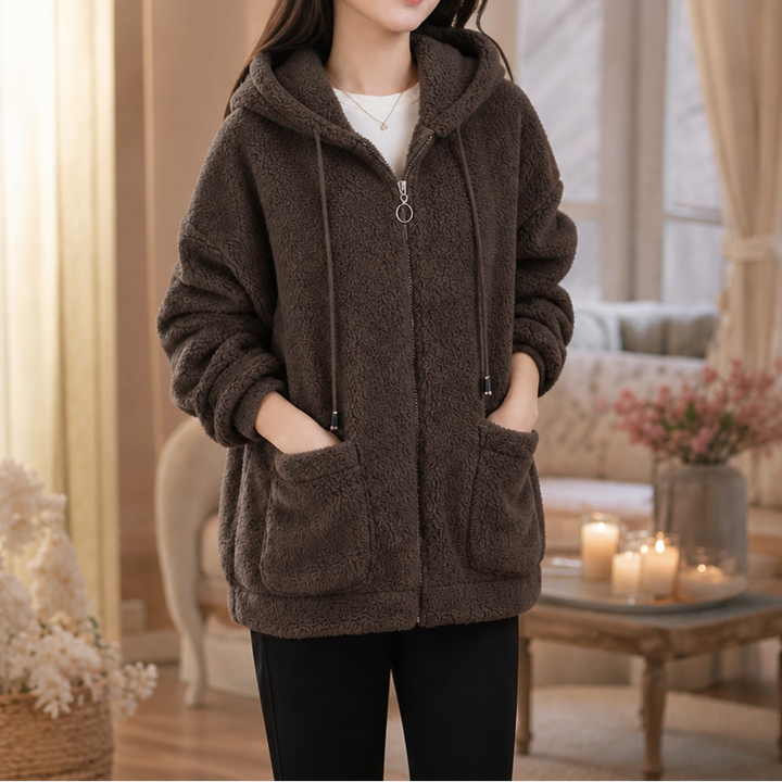 Cozamora – OverStorlekd Sherpa Fleece Zip-Up Hoodie