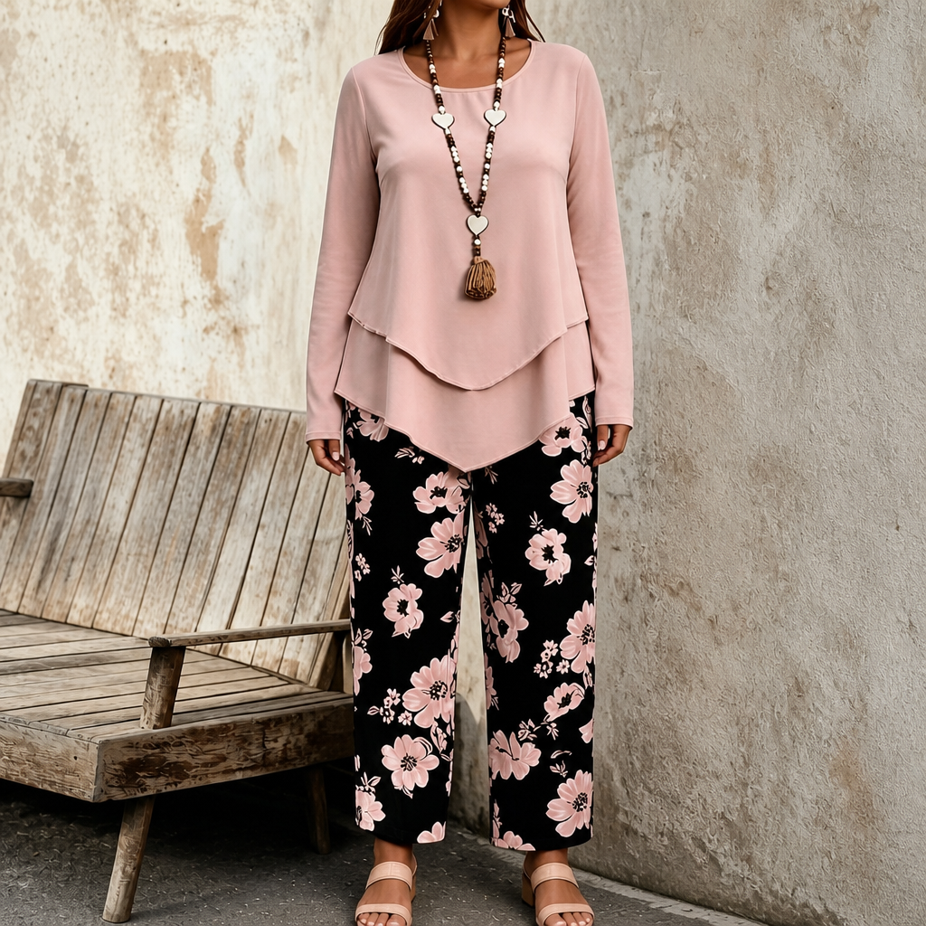 Wearbella – Dwuwarstwowy Lös Top i Blommig Set z Vida ben