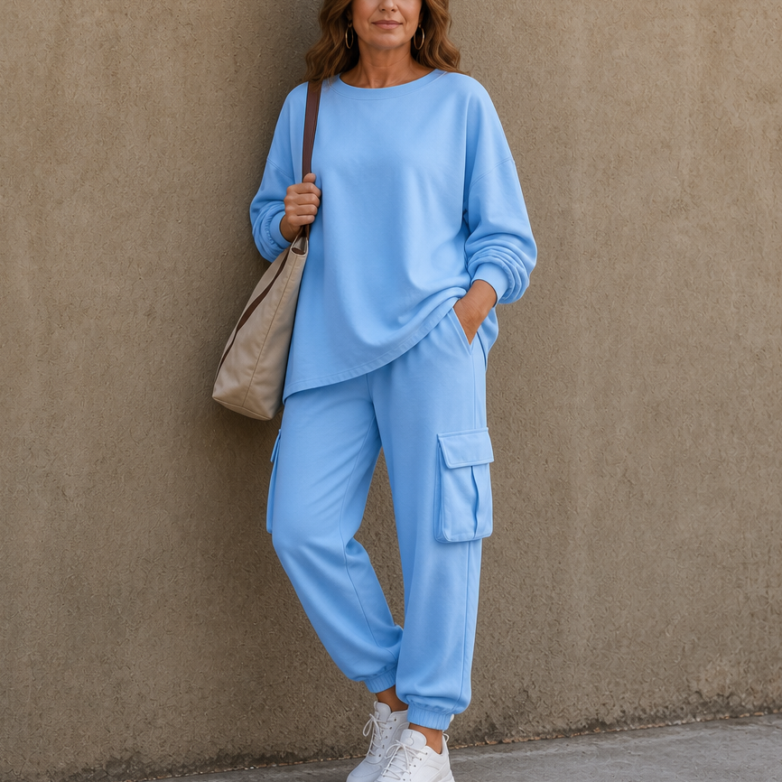 Wearbella – Set topu z okrągłym urringning i byxor cargo