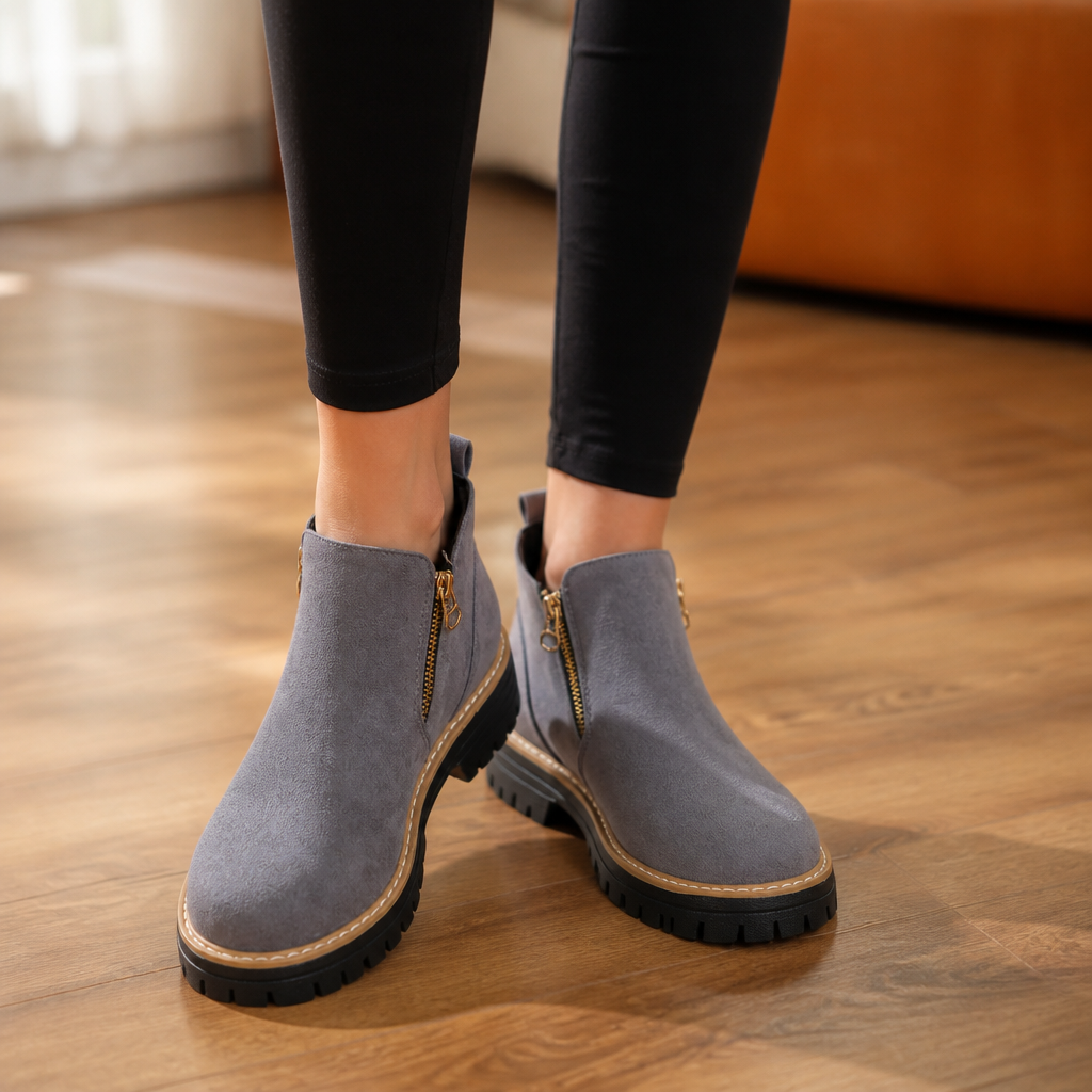 Stridewell – Boots på kwadratowym klack med dragkedja
