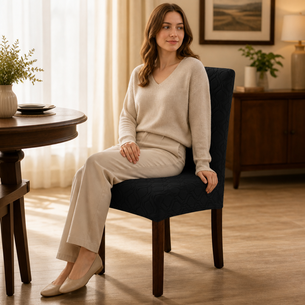 Snugfit – Elastisk överdrag på krzesło jadalne z antypoślizgową powłoką