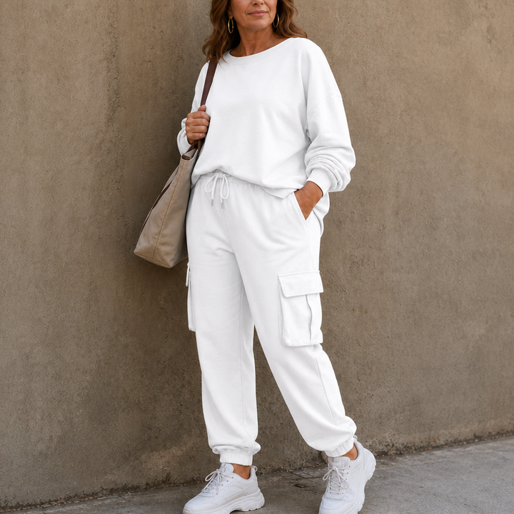 Wearbella – Set topu z okrągłym urringning i byxor cargo