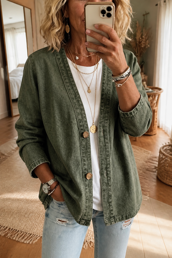 Corriveau – Kurtka w stilu prania denimu