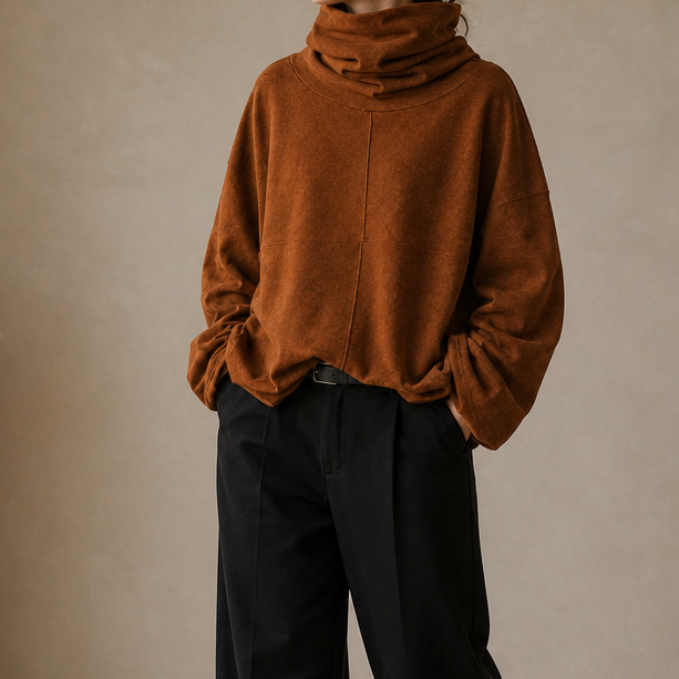 Cowlmara – Brushed Cowl-Neck OverStorlekd Pullover