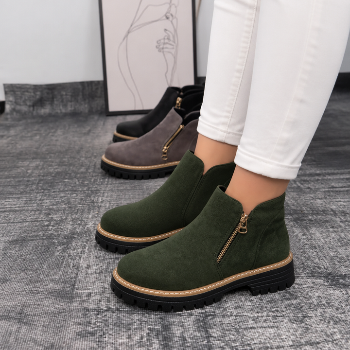 Stridewell – Boots på kwadratowym klack med dragkedja