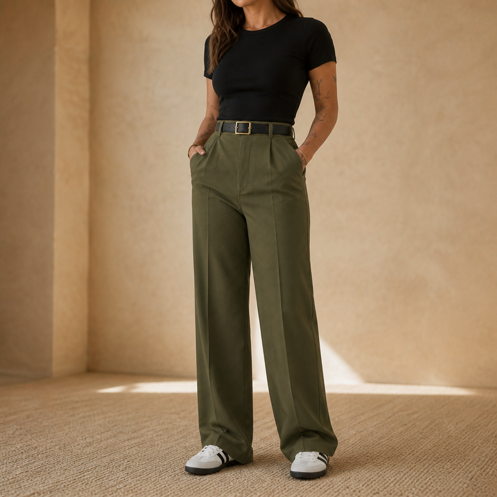 Wearbella – Byxor med hög midja i vida ben