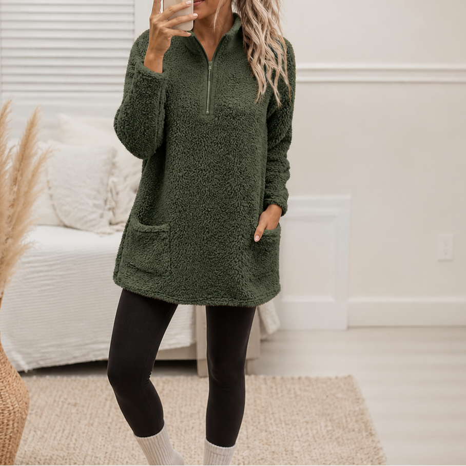 Wearlyn – Lång pół-dragkedja polarowy pulower Sherpa