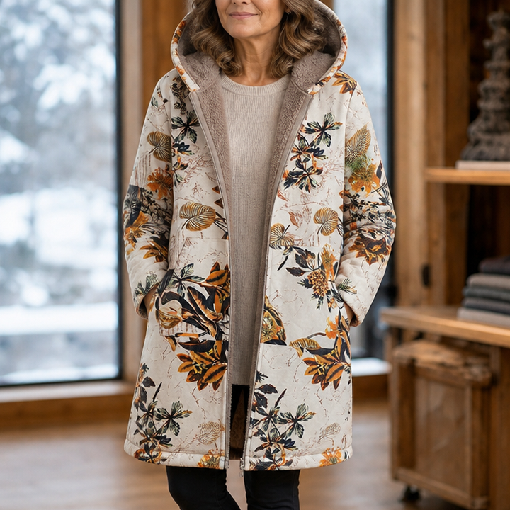 Leaf &amp; Loom – Wydrukowany Vinter Kappa z Kapturem