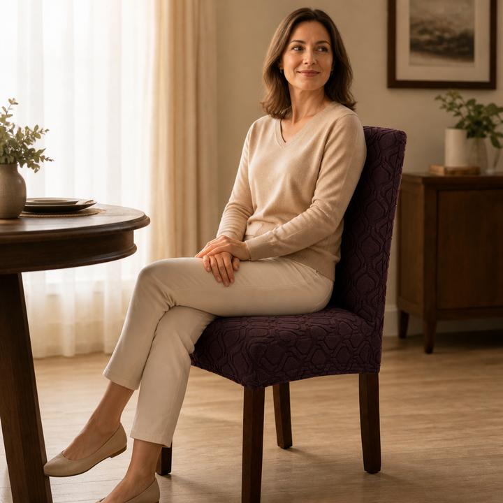 Snugfit – Elastisk överdrag på krzesło jadalne z antypoślizgową powłoką