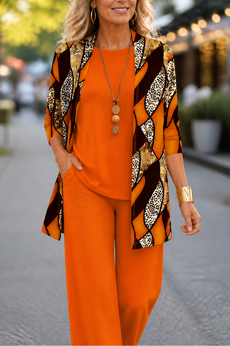 Wearbella – Set z nadrukiem: blus, kurtka i byxor