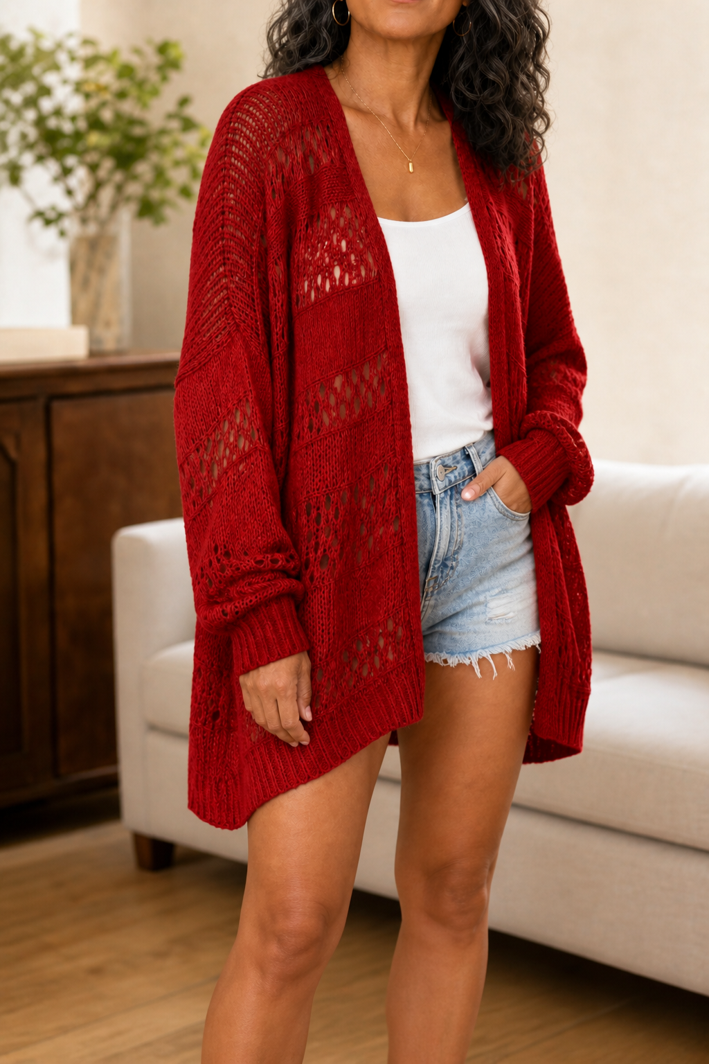 Slouchbelle – Kofta z otwartym przodem i ręKaffemi w stilu batwing