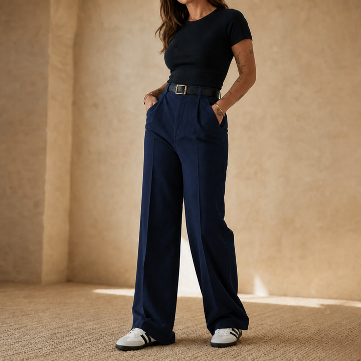 Wearbella – Byxor med hög midja i vida ben