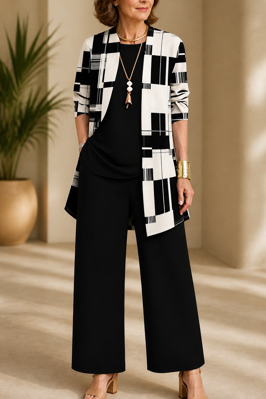 Wearbella – Set z nadrukiem: blus, kurtka i byxor