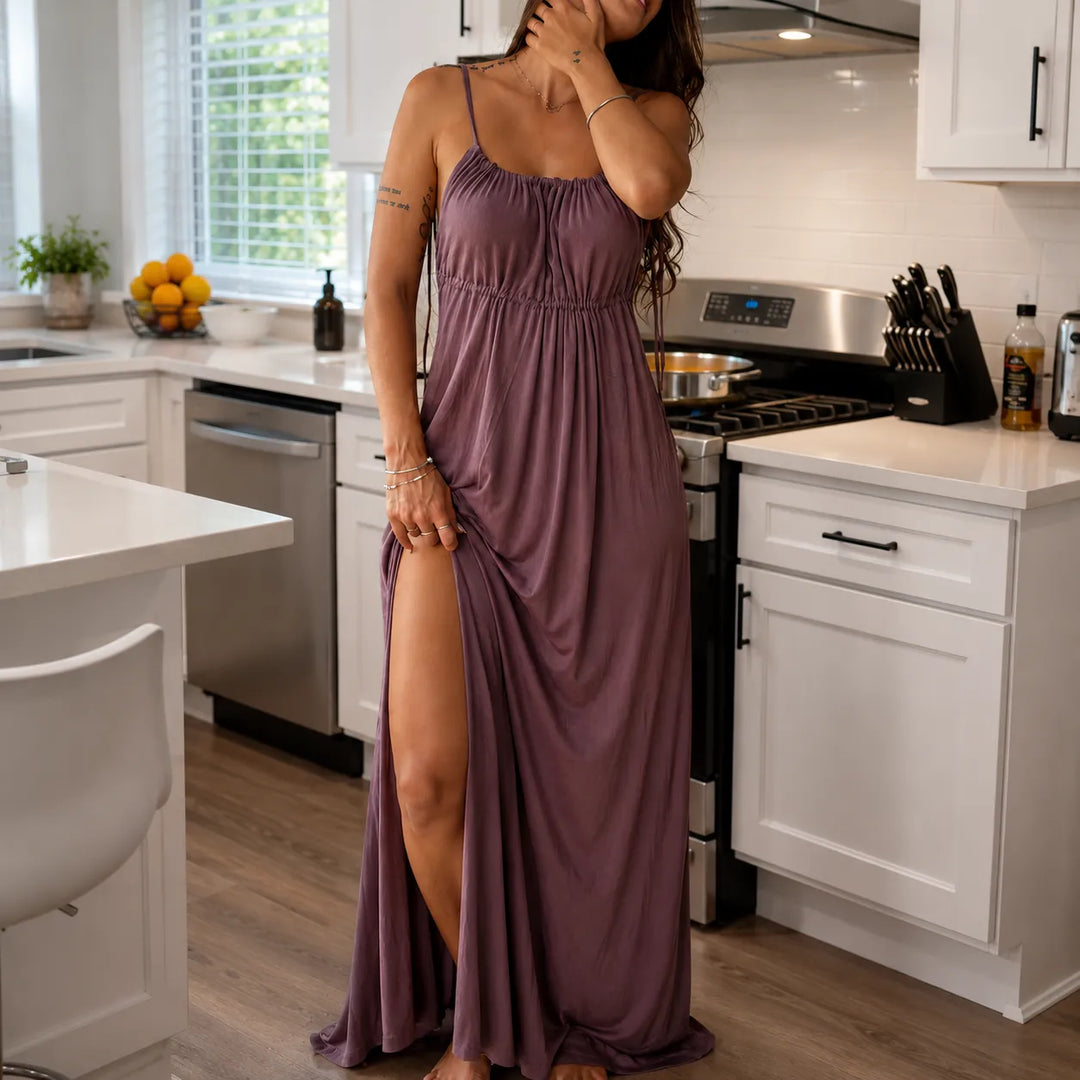 Marielle – Maxi Klänning Utan Rygg z Snöre