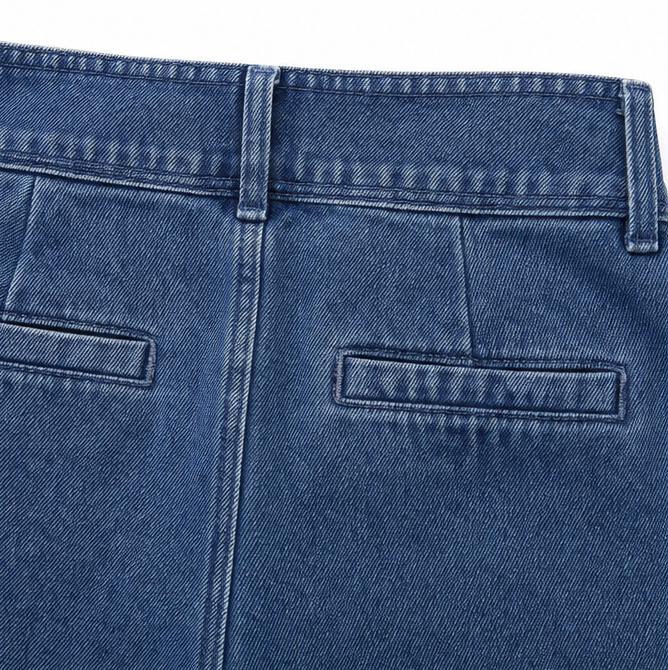 Velara – Asymetryczne shorts bermudy z denimu o längd knähöga