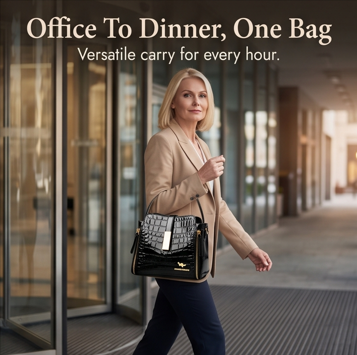 Velora – Handväska Crossbody w Lakierowanym Krokodylu
