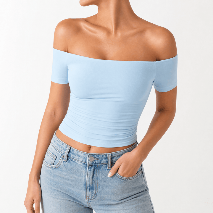 Velora – Dam blus slim-fit utan ramiączek
